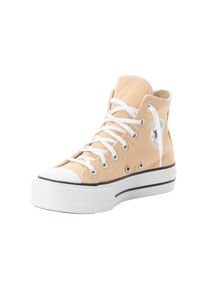 Sneaker Converse "CHUCK TAYLOR ALL STAR LIFT PLATFORM", Damen, Gr. 36, coastal dune, wei&szlig;, schwarz, Textil, Schuhe Sneaker