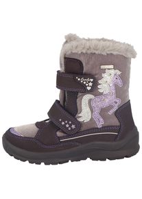 Winterstiefel Lurchi "Kanani-SYMPATEX Blinkschuh", M&auml;dchen, Gr. 26, braun (braun, taupe), Lederimitat, Textil, Glitzer, Schuhe Winterstiefel, Winterboots mit Blinkfunktion, Gr&ouml;&szlig;enschablone zum Download