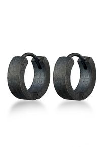 Paar Creolen Kuzzoi "Ohrringe Herren Creolen Matt Dezent 925 Silber" Gr. 13, schwarz, Ohrringe, Damen, ohne Stein, Silber 925 (Sterlingsilber), Paar Creolen