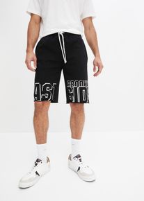Sweatbermudas bonprix, Herren, Gr. 44/46, N-Gr, schwarz (schwarz bedruckt), Obermaterial: 100% Baumwolle, unifarben, regular fit, Hosen Sweatbermudas, aus Baumwolle, Regular Fit, mit Eingrifftaschen