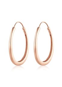 Paar Creolen Elli "Ohrringe Creolen H&auml;nger Oval Geo Basic Trend Big 925 Silber" Gr. 38, rosa (rosegold), Ohrringe, Damen, ohne Stein, Silber 925 (Sterlingsilber), Paar Creolen