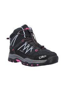 Wanderschuh CMP "KIDS RIGEL MID WP TREKKING SHOES", Jungen, Gr. 37, blau (titanio, skyw), Leder, Synthetik, Schuhe Wanderschuh, wasserdicht
