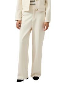 Stoffhose s.Oliver, Damen, Gr. 46, N-Gr, beige, Web, Obermaterial: 74% Polyester, 22% Viskose, 4% Elasthan. Futter: 100% Polyester, unifarben, lang, Hosen Stoffhose, mit Bundfalte