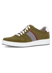 Sneaker Pius Gabor, Herren, Gr. 10 (44,5), gr&uuml;n (oliv kombiniert), Veloursleder, Schuhe Sneaker, Freizeitschuh, Halbschuh, Schn&uuml;rer mit Kontrastbes&auml;tze, Weite G