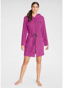 Damenbademantel Kangaroos "Kira, ideal f&uuml;r Sauna & Spa, Hotelbademantel, Morgenmantel" Gr. XXL, pink (pink, grau), L:95cm, Leichtfrottier, Hausm&auml;ntel, Damenbademantel, mit Bindekordel, kurz, Badem&auml;ntel f&uuml;r Damen, XS-3XL, Topseller
