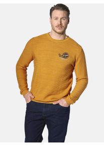 Rundhalspullover Jan Vanderstorm "Pullover TRYGVE", Herren, Gr. 7XL, gelb (dunkelgelb), Obermaterial: 100% Baumwolle CO., Pullover Rundhalspullover