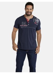 T-Shirt Jan Vanderstorm "T-Shirt LINDRAD", Herren, Gr. L, blau (dunkelblau), Obermaterial: 100% Baumwolle CO., Shirts T-Shirt
