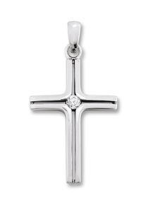 Kettenanh&auml;nger ONE ELEMENT "Zirkonia Kreuz Anh&auml;nger aus 925 Silber", silber, Schmuckanh&auml;nger, Damen, Silber 925 (Sterlingsilber), Kettenanh&auml;nger