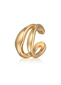 Paar Ohrklemmen Elli Premium "Ohrringe Earcuff Single Ohrklemme Organic Design 925 Silber" Gr. 14, gold, Ohrringe, Damen, Silber 925 (Sterlingsilber), Paar Ohrklemmen