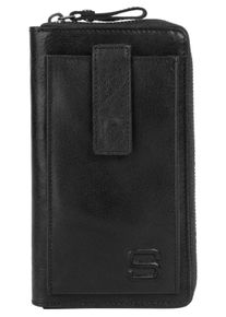 SPIKES & SPARROW Geldb&ouml;rse SPIKES & SPARROW, Damen, schwarz, Leder, leicht gl&auml;nzend, unifarben, Kleinlederwaren Geldb&ouml;rse, echt Leder