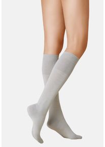 Kniestr&uuml;mpfe Kunert "Kniestrumpf Soft Wool Cotton", Damen, Gr. 35-38, grau (lichtgrau 0170), Obermaterial: 70% Schurwolle WV. 20% Baumwolle CO. 8% Polyamid PA. 2% Elasthan EL., Socken Kniestr&uuml;mpfe