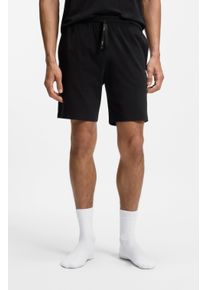 Sweatshorts BOSS "Mix&Match Short CW", Herren, Gr. XXL (56), N-Gr, schwarz (schwarz 001), Sweatware, Obermaterial: 95% Baumwolle, 5% Elasthan, unifarben, Basic ca. Mitte Oberschenkel, Hosen Sweatshorts, mit BOSS Logo