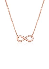 Kette mit Anh&auml;nger Elli "Halskette Kette Infinity Unendlichkeit Symbol 925 Silber" Gr. 45, rosa (rosegold), Halsketten, Damen, ohne Stein, Silber 925 (Sterlingsilber), Kette mit Anh&auml;nger