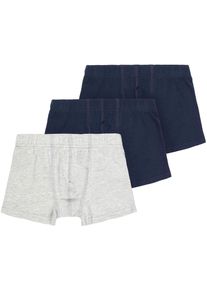 Trunk name it "NKMTIGHTS 3P NOOS", Jungen, Gr. 158/164, 3 Stk., grau (grau melange), Jersey, Obermaterial: 95% Baumwolle, 5% Elasthan, unifarben, eng, Unterhosen Trunk, normal, Jersey, abgestepptes B&uuml;ndchen