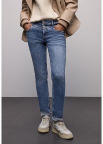 5-Pocket-Jeans Street One "Style Jane", Damen, Gr. 31, L&auml;nge 30, medium blau washed, Denim/Jeans, Obermaterial: 76% Baumwolle, 18% Lyocell, 4% Elastomultiester, 2% Elasthan, unifarben, slim fit lang, Jeans 5-Pocket-Jeans, mit schmalem Bein und Stretch, Topseller