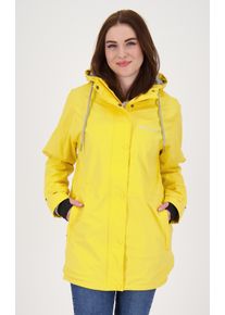 Regenjacke DEPROC Active "Friesennerz ELLESMERE WOMEN", Damen, Gr. 36 (S), gelb, 100% Polyester, figurumspielend, gerader Abschluss mit Druckknopf, Jacken Regenjacke, auch in Gro&szlig;en Gr&ouml;&szlig;en erh&auml;ltlich