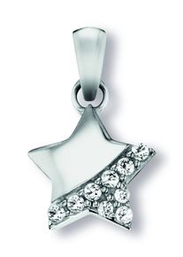 Kettenanh&auml;nger ONE ELEMENT "Zirkonia Stern Anh&auml;nger aus 925 Silber", silber, Schmuckanh&auml;nger, Damen, Silber 925 (Sterlingsilber), Kettenanh&auml;nger