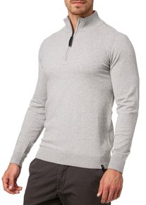 Troyer INDICODE "INAncona", Herren, Gr. S, grau (lt grau mel), Strick, Obermaterial: 80% Baumwolle, 20% Polyester, meliert, unifarben, regular fit, ohne Ausschnitt, Pullover Troyer