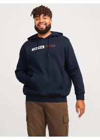 Jack & Jones PlusSize Hoodie "JJECORP LOGO SWEAT HOOD PLAY NOOS PLS", Herren, Gr. 6XL, blau (navy blazer), Sweatware, Obermaterial: 70% Baumwolle, 30% Polyester, JACK & JONES PLUSSIZE, unifarben, Basic, regular fit normal, Rippb&uuml;ndchen, Sweatshirts Hoodie