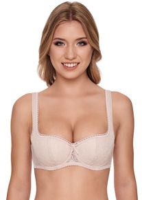 Dirndl-BH SuSa "Wiesn Zauber", Damen, Gr. 95, Cup A, beige (pure beige), Spitze, Obermaterial: 52% Baumwolle, 40% Polyamid, 8% Elasthan, unifarben, bequem, BHs Dirndl-BH, Soft-Cups, Spitze, mit B&uuml;gel, St&auml;bchen in der Seitennaht