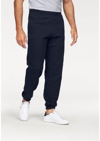 Sweathose Fruit of the Loom, Herren, Gr. S (44/46), N-Gr, blau (marine), angeraute Sweatware, Obermaterial: 80% Baumwolle, 20% Polyester, unifarben, bequem lang, Hosen Sweathose, aus Baumwollmischung, Topseller