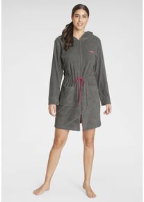 Damenbademantel Kangaroos "Kira, ideal f&uuml;r Sauna & Spa, Hotelbademantel, Morgenmantel" Gr. XXL, grau, L:95cm, Leichtfrottier, Hausm&auml;ntel, Damenbademantel, mit Bindekordel, kurz, Badem&auml;ntel f&uuml;r Damen, XS-3XL, Topseller