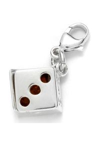 Kettenanh&auml;nger OSTSEE-SCHMUCK "- W&uuml;rfel - Silber 925/000 - Bernstein" Gr. 24, silber (silber 925, silberfarben, wei&szlig;), Schmuckanh&auml;nger, Damen, Silber 925 (Sterlingsilber), Kettenanh&auml;nger