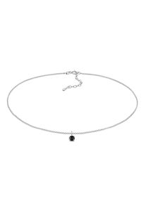 Choker Elli "Halskette Choker Zirkonia Solit&auml;r Basic 925 Sterling Silber" Gr. 36, silber, Halsketten, Damen, mit Steinen, Silber 925 (Sterlingsilber), Choker