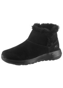 Winterboots Skechers "On the Go Joy - Bundle Up", Damen, Gr. 36, schwarz, Veloursleder, Schuhe Winterboots, Snowboots mit Fellimitat-Besatz