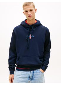 Kapuzensweatshirt Tommy Jeans "TJM REGULAR SIGN BACKPRINT", Herren, Gr. XL, schwarz night navy, Sweatware, Obermaterial: 100% Baumwolle, unifarben, regular fit normal, Rundhals, eingesetzt Rippb&uuml;ndchen, Sweatshirts Kapuzensweatshirt, Regular fit mit Markenprint