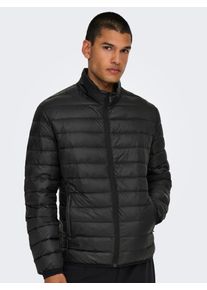 Only & Sons Steppjacke ONLY & SONS "ONSNOA LIGHT JACKET OTW CS OTL", Herren, Gr. XL, schwarz, Web, Obermaterial: 100% Nylon, unifarben, regular fit, Jacken Steppjacke