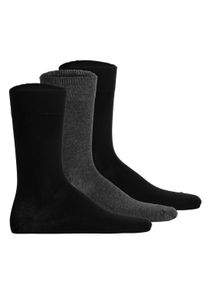 Kurzsocken Hudson "Socken EASY&sup3; 3-PACK 3er Pack", Damen, Gr. 39-42, schwarz (schwarz, grau), Obermaterial: 80% Baumwolle CO. 17% Polyamid PA. 3% Elasthan EL., Socken Kurzsocken
