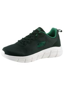 Sneaker Skechers "Bobs Sport&trade; B Flex &ndash; Chill Edge", Herren, Gr. 45, schwarz (schwarz, gr&uuml;n), Lederimitat, Mesh, kontrastfarbene Details, Schuhe Sneaker, Chunky Sneaker, Schn&uuml;rschuhe in veganer Verarbeitung