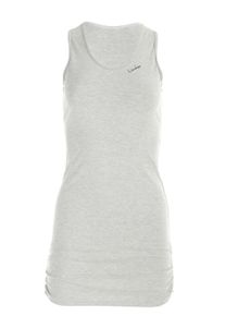 Longtop WINSHAPE "WTR15", Damen, Gr. M, grau (grau melange), 48% Baumwolle, 48% Polyester, 4% Elasthan, Rundhals, Tops Longtop, mit seitlicher Raffung