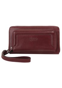 XZONE Geldb&ouml;rse X-ZONE, Damen, rot (bordeaux), Leder, leicht gl&auml;nzend, unifarben, Kleinlederwaren Geldb&ouml;rse, echt Leder