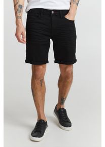 Shorts Blend "BHTWISTER-denimshorts", Damen, Gr. XL, N-Gr, blau (denim schwarz), Web, Obermaterial: 98% Baumwolle, 2% Elasthan, Abriebeffekte, regular fit knielang, Hosen Shorts