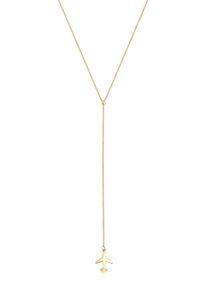 Y-Kette Elli "Halskette Y-Kette Flugzeug 925 Sterling Silber vergoldet" Gr. 40, gold, Halsketten, Damen, ohne Stein, Silber 925 (Sterlingsilber), Y-Kette