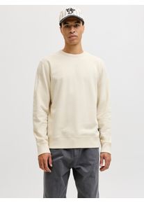 Jack & Jones Sweatshirt JACK & JONES "JJEDOVER CLASSIC SWEAT CREW NECK SN", Herren, Gr. S, antique wei&szlig;, angeraute Sweatware, Obermaterial: 80% Baumwolle, 20% Polyester, unifarben, Rundhals, Sweatshirts Sweatshirt, mit Markenlabel