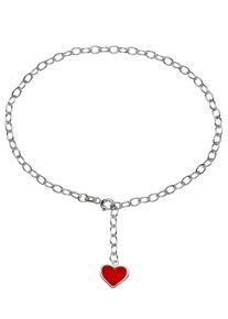 Fu&szlig;kette mit Anh&auml;nger Firetti "Schmuck Geschenk Silber 925 K&ouml;rperschmuck Ankerkette", bunt (silberfarben, rot), Fu&szlig;ketten, Damen, Silber 925 (Sterlingsilber), Fu&szlig;kette mit Anh&auml;nger, mit Lack