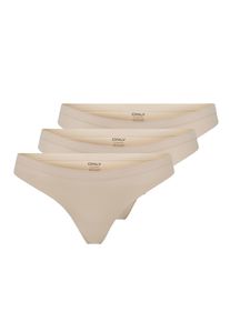 T-String Only "ONLTRACY BONDED THONG NOOS 3-PK", Damen, Gr. M (38), 3 Stk., peach taffy pack:x 3, Jersey, Obermaterial: 75% Nylon, 25% Elasthan, unifarben, k&ouml;rpernah, Unterhosen T-String