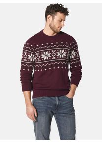 Rundhalspullover Babista "Pullover BIATOLLI", Herren, Gr. XXL, rot (dunkelrot), Obermaterial: 100% Baumwolle CO., gemustert, normal, Rundhals, Pullover Rundhalspullover