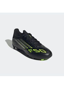 Fu&szlig;ballschuh adidas Performance "F50 LEAGUE KIDS FG/MG", Kinder, Gr. 38, schwarz (core schwarz, iron metallic, lucid lemon), Synthetik, Textil, Schuhe Fu&szlig;ballschuh, geeignet f&uuml;r Rasen- und Kunstrasenpl&auml;tze, f&uuml;r Kinder & Jugendliche