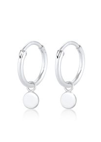 Paar Ohrh&auml;nger Elli "Ohrringe Creolen H&auml;nger Pl&auml;ttchen Coin 925 Silber", silber, Ohrringe, Damen, ohne Stein, Silber 925 (Sterlingsilber), Paar Ohrh&auml;nger