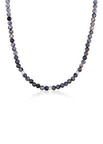 Silberkette Kuzzoi "Halskette Achat Perlen Beads Vintage 925 Silber" Gr. 50, blau, Halsketten, Herren, ohne Stein, Silber 925 (Sterlingsilber), Silberkette