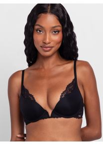 B&uuml;gel-BH Dorina "Anahi", Damen, Gr. 80, Cup C, schwarz, Spitze, Obermaterial: 59% Polyamid, 27% Polyester, 14% Elasthan, unifarben, BHs B&uuml;gel-BH, leicht gepolsterte, geformte K&ouml;rbchen, Push-Up-Effekt