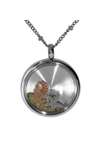 Kette mit Anh&auml;nger OSTSEE-SCHMUCK "- Seestern 23 mm - Edelstahl - ohne Stein" Gr. A, grau (edelstahlfarben, grau, silberfarben), Halsketten, Damen, Edelstahl, Kette mit Anh&auml;nger