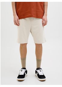Jack & Jones Sweatshorts JACK & JONES "JPSTGORDON mit elastischem Bund", Herren, Gr. XL, N-Gr, gelb (moonbeam), Web, Obermaterial: 61% Polyester, 39% Baumwolle, unifarben, slim fit kniefrei, Hosen Sweatshorts, unifarben, modisch, regular fit, Webstoff