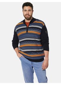 Troyer CHARLES COLBY "Pullover EARL LEANDOW", Herren, Gr. 5XL, blau (dunkelblau), Obermaterial: 100% Baumwolle CO., gestreift, normal, ohne Ausschnitt, Pullover Troyer