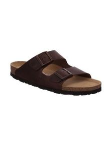 Pantolette Rohde "Grado", Herren, Gr. 43, braun (dunkelbraun), Leder, Schuhe Pantolette, Sommerschuh, Schlappen, Poolslides, ergonomisch geformtes Fu&szlig;bett