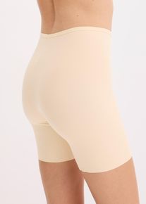 Radlerhose bonprix, Damen, Gr. 52/54 (XXL), N-Gr, beige, Obermaterial: 80% Polyamid, 20% Elasthan, unifarben, Hosen Radlerhose, aus Polyamid und Baumwolle, mit Gummizug-Verschluss